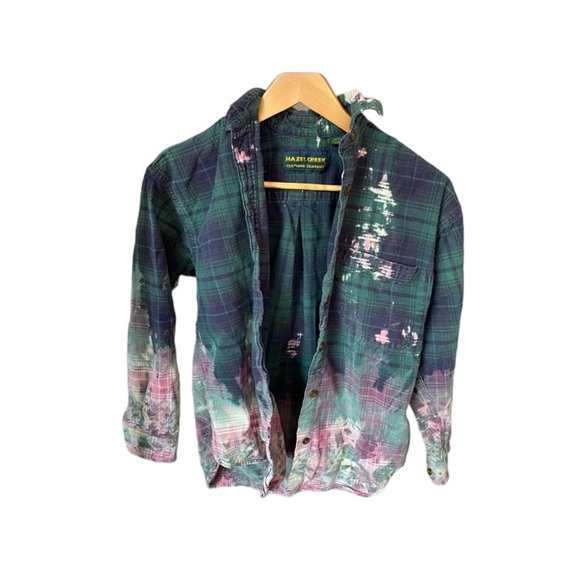 Hazel Creek vintage plaid treated with bleach - Picture 1 of 3